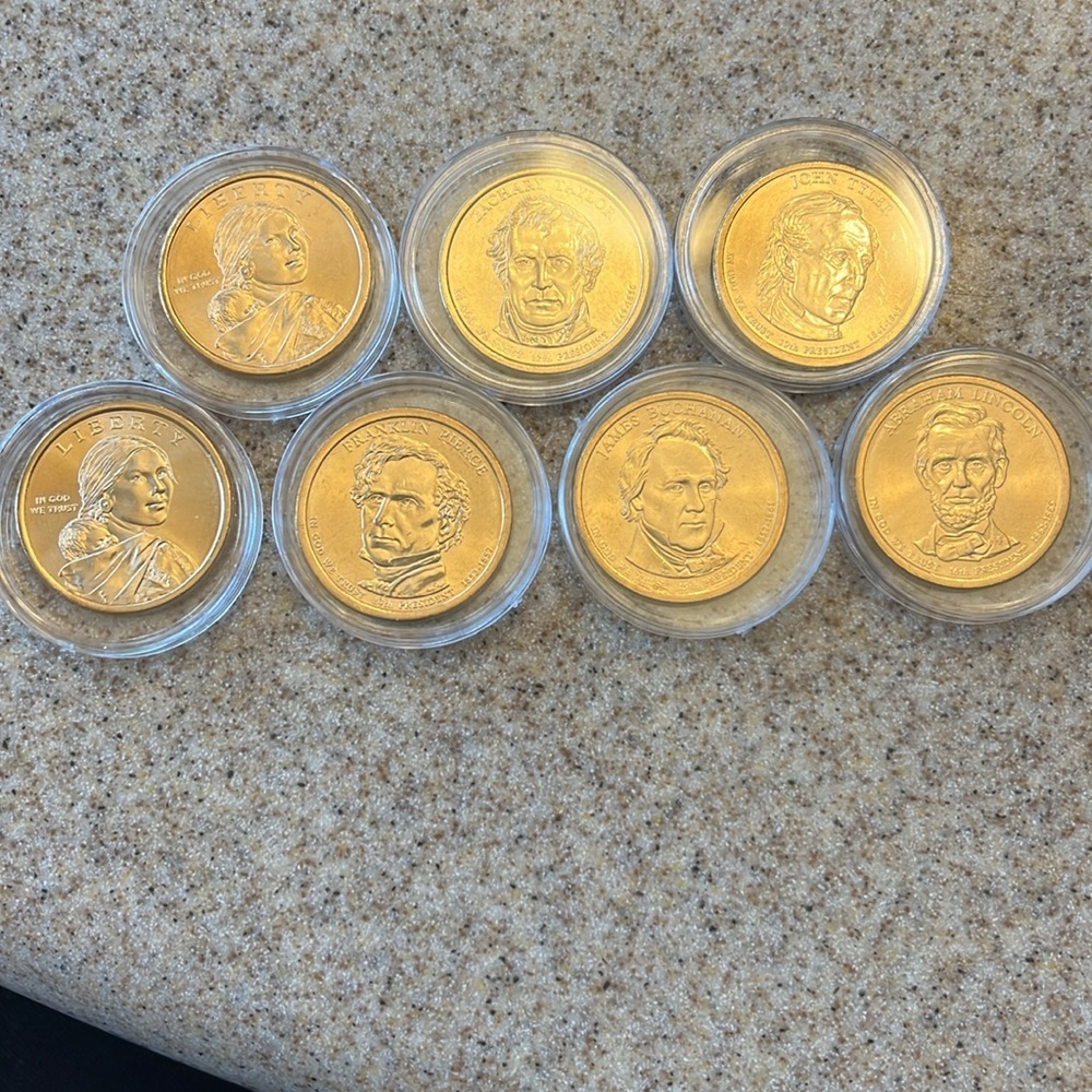 2009 & 2010 Sacagawea Dollar Taylor, Tyler,  Pierce,Buchanan, & Lincoln
